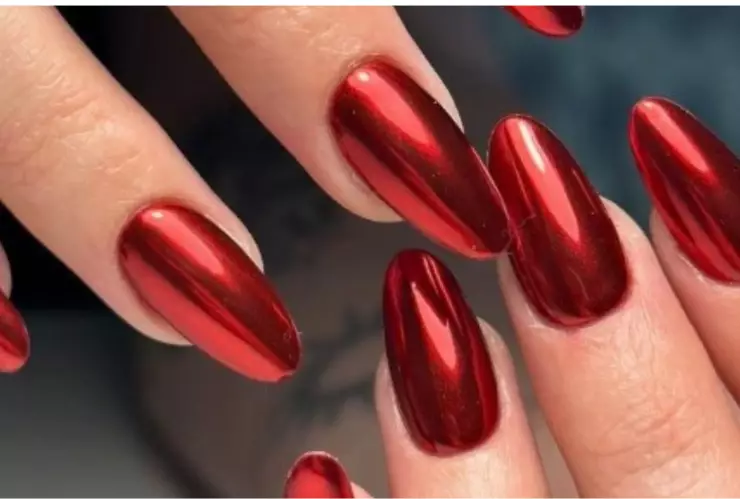 uñas rojas glossy diseños