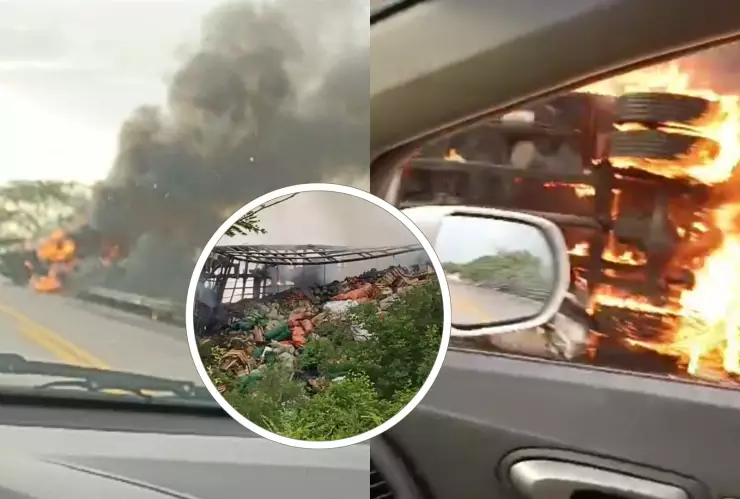 Accidente de tráiler en carretera a Rosario