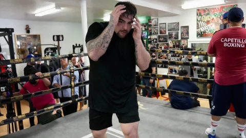 Andy Ruiz en entrenamiento para pelea ante Luis Ortiz