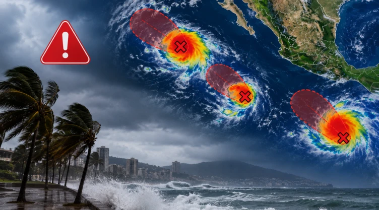 Alerta en el Pacífico este 17 de septiembre: SMN vigila 3 zonas de baja presión con hasta 80% de riesgo en convertirse en depresión tropical