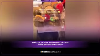 VIDEO VIRAL: Niño se queda atrapado en máquina de peluches