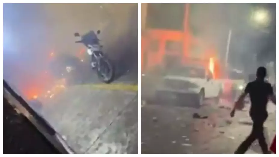 Captan fuerte explosión de camioneta con pirotecnia en la Zona Metropolitana de Guadalajara