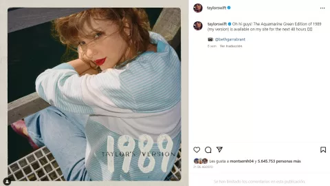 El álbum 1989 (Taylor’s Version) está próximo a estrenarse
