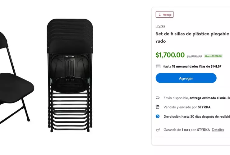 Las sillas plegables en Walmart que están en oferta por poco tiempo