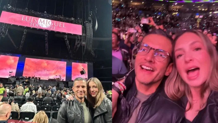 Jimmy Lozano y su esposa Catalina Serna en el concierto de Luis Miguel