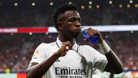 Vinícius en el partido ante Atlético de Madrid