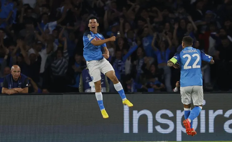 Chucky Lozano celebra su gol ante el Ajax