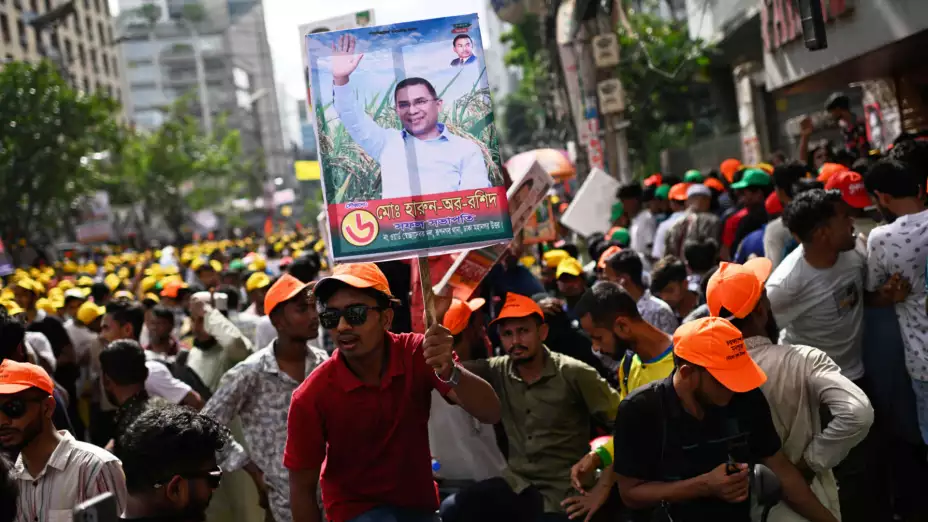 Activistas del Partido Nacionalista de Bangladesh.