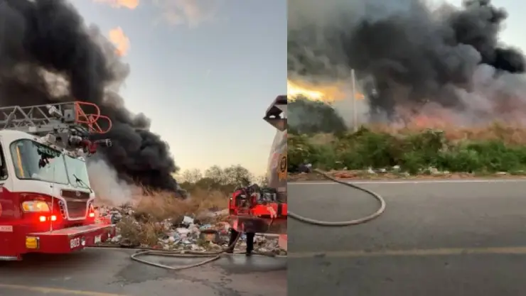¡Alerta! Reportan voraz INCENDIO en calles de la colonia Mulsay en Mérida; esto se sabe