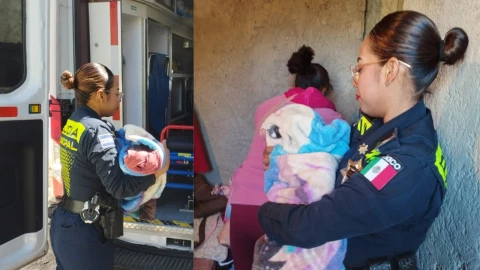 policías ayudan a mujer a dar a luz en puebla