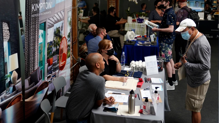 Feria de empleo en West Hollywood, California, EU.