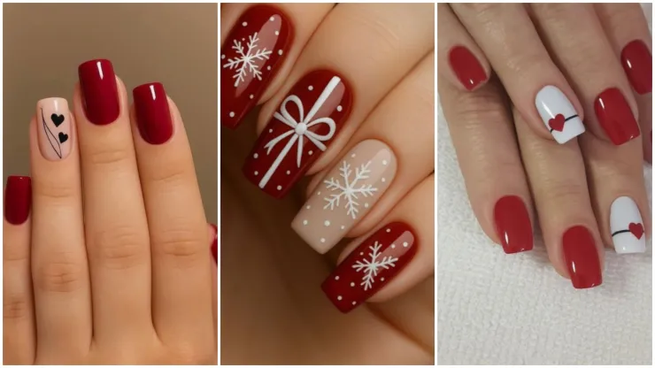 Checa estas ideas de uñas ideales para Navidad