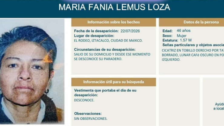 SE BUSCA a María Fania Lemus Loza.