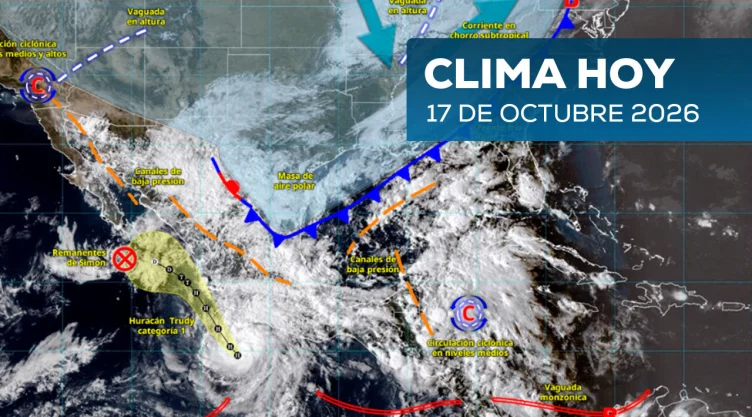 Clima en México por frente frío y huracán “Trudy”