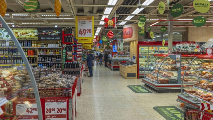 El interior de un supermercado