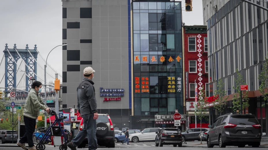 Edificio donde se encontraba un puesto de la policía secreta china, en Nueva York