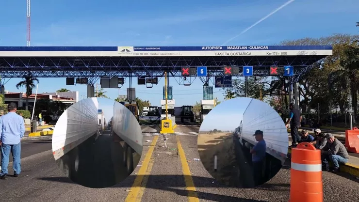Personas quedan varadas por toma de casetas en Sinaloa.