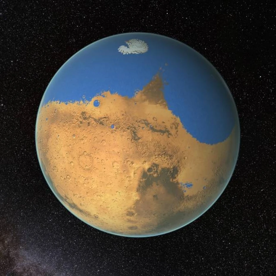 El océano ocupó 19% del planeta, pero con un volumen como para cubrirlo por completo.