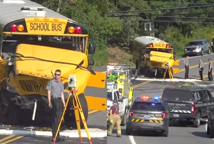 Choque de autobús escolar en Pensilvania deja 49 alumnos heridos