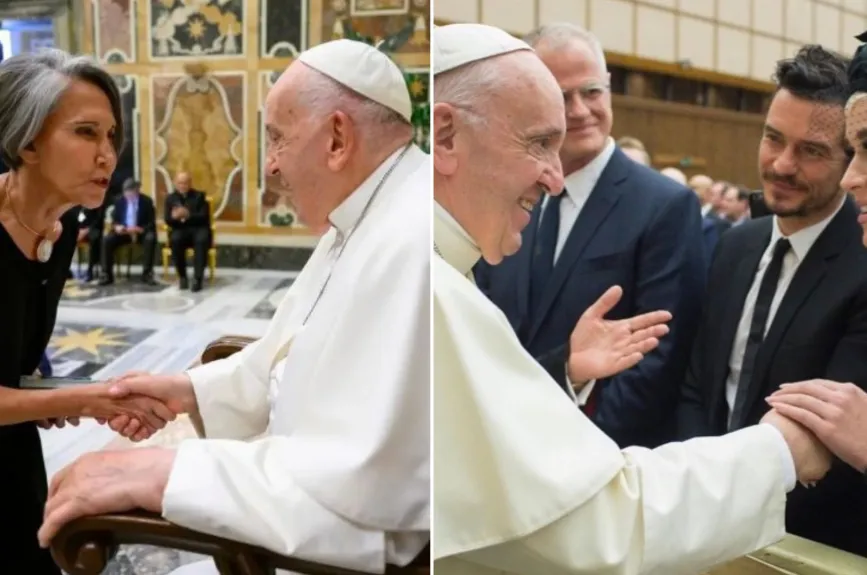 portada famosos con el papa francisco