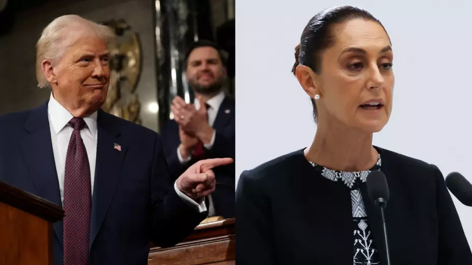 Fotos de Donald Trump y Claudia Sheinbaum.