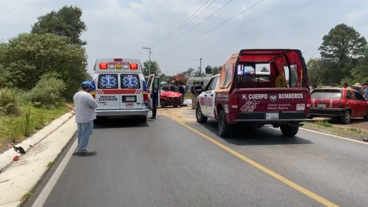 Hombre salió proyectado tras choque en la carretera Acuaco-Zacapoaxtla hoy 1 de mayo de 2024