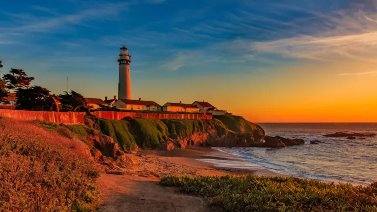 El foro de Pescadero en el atardecer.