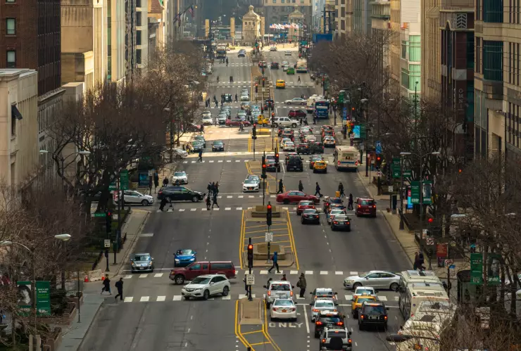 Tráfico en la ciudad de Chicago, Illinois
