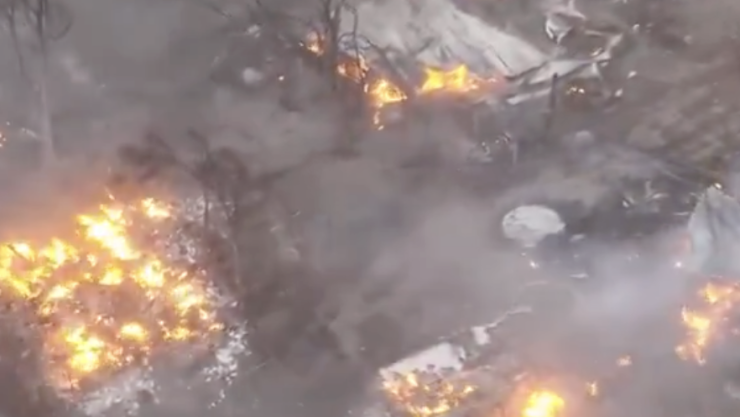 Video de un dron muestra incendio masivo en Oklahoma