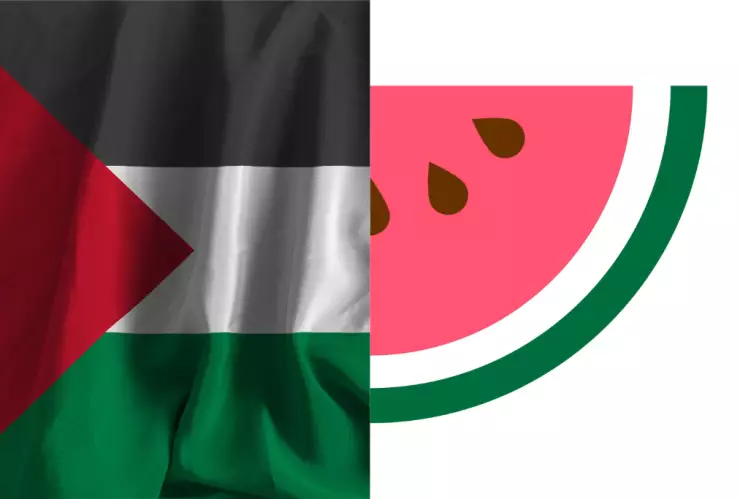 Relación que hay entre el emoji de sandía y Palestina