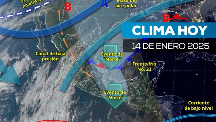 Clima hoy 14 de enero en México Frente frío 23 golpeará distintos estados