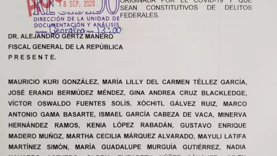 Denuncia de senadores panistas contra López-Gatell