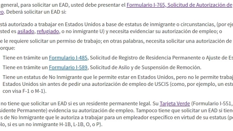 Requisitos, costo y cómo tramitar tu permiso EAD para trabajar en Estados Unidos