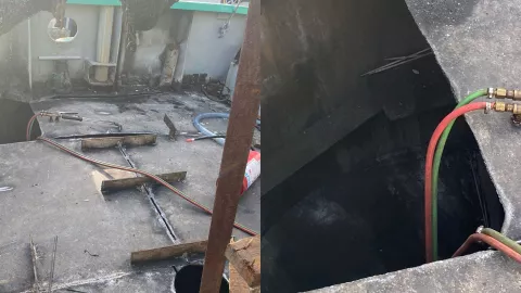 Explosión de barco en Mazatlán