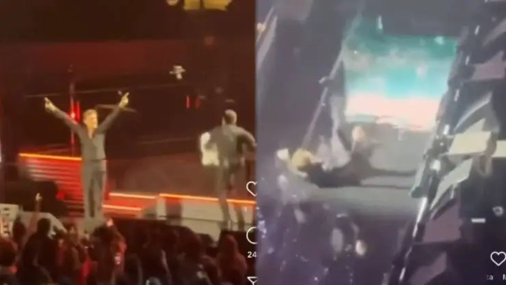 VIDEO: ¡Azotó la res! Momento en que Luis Miguel se cayó en el escenario