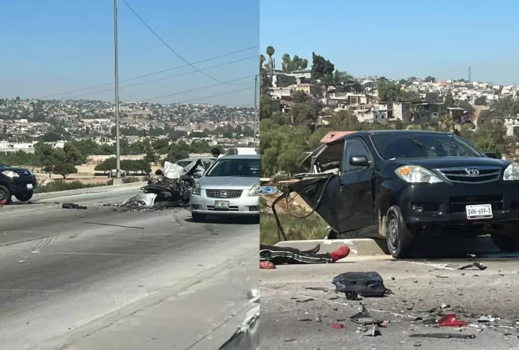 Fuerte choque en Vía Rápida Poniente con 4 heridos este sábado.