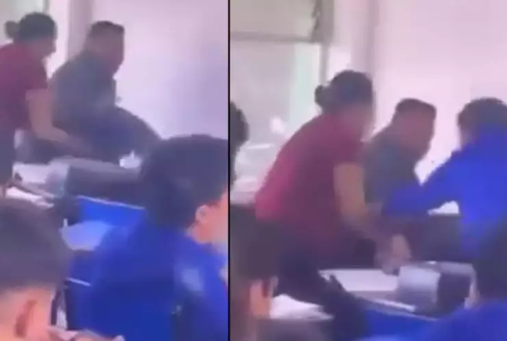 Padres de familia agreden a una maestra