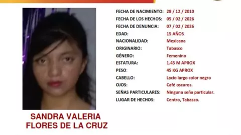 Sandra Valeria desaparecida Tabasco