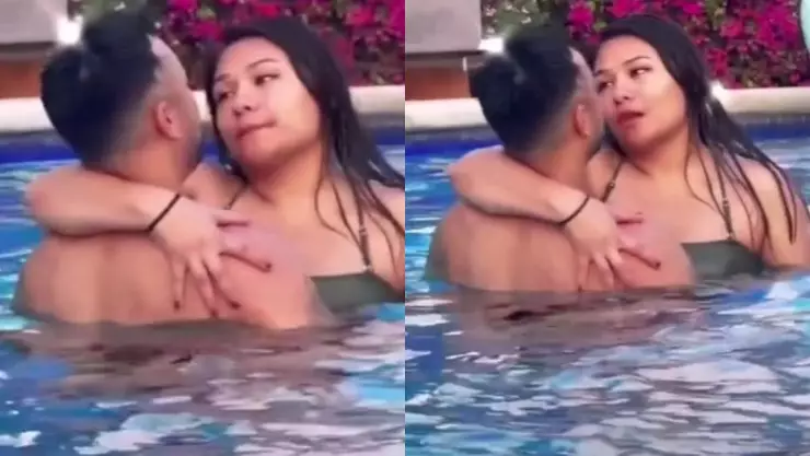 Video viral alberca TikTok.