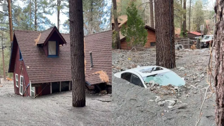 Desastre navideño en California: lodo y escombros arrasan vecindarios de Wrightwood