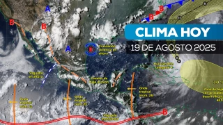 Mapa satelital de cómo estará el clima en México este 19 de agosto de 2025