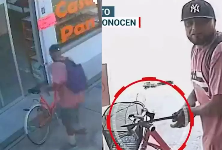 Hombre roba bicicletas en Agua Azul
