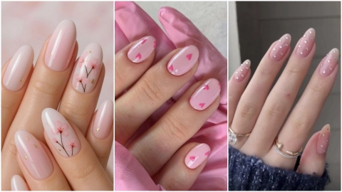 Modelos de uñas rosa pastel