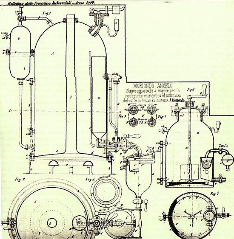 La máquina de espresso de Angelo Moriondo