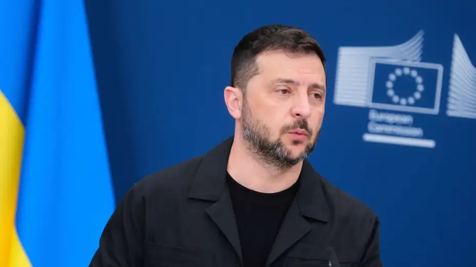 Volodymyr Zelenskyy en conferencia de prensa el17 de agosto de 2025.