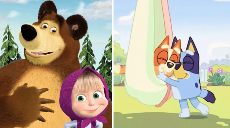 4 capítulos de Bluey y Masha y el Oso para que los niños aprendan el valor del perdón
