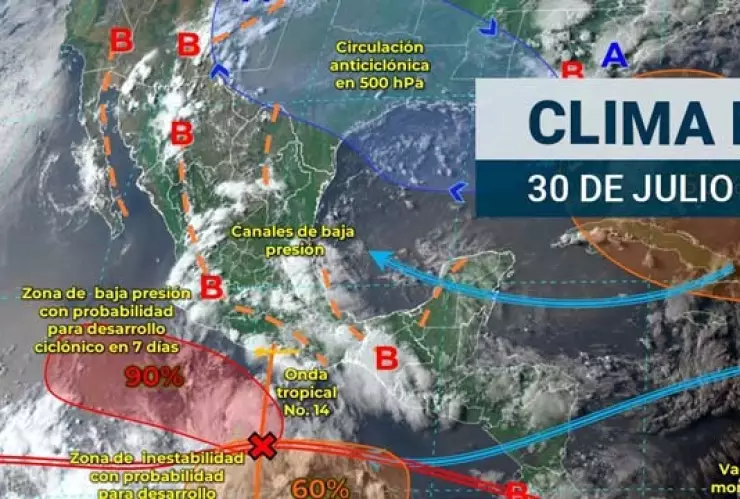 Clima en México HOY 30 de julio de 2024