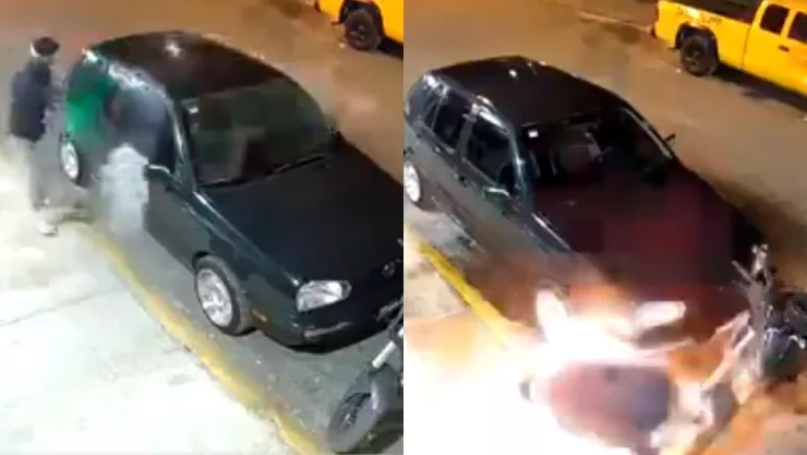 Se quema por incendiar auto