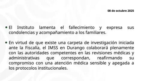IMSS se pronuncia por muerte de Daenerys en Durango