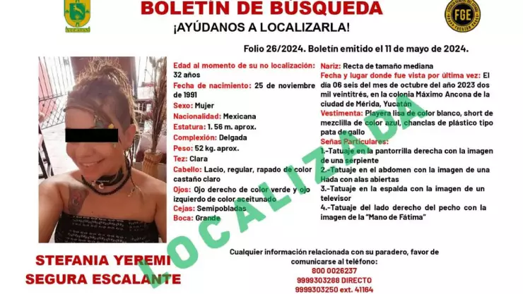 localizan mujer reportada desaparecida yucatan